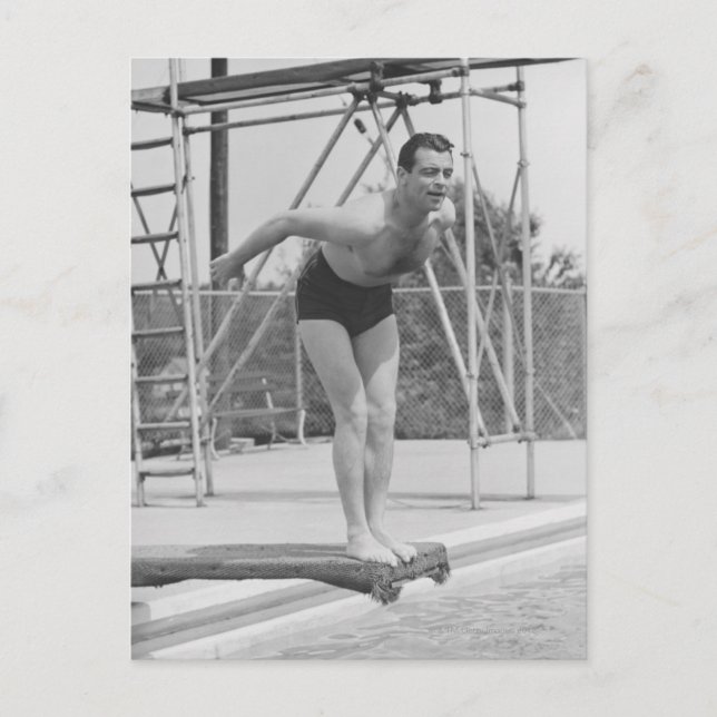 Man on Diving Board Postcard (Front)