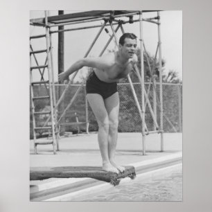 Man on Diving Board Poster