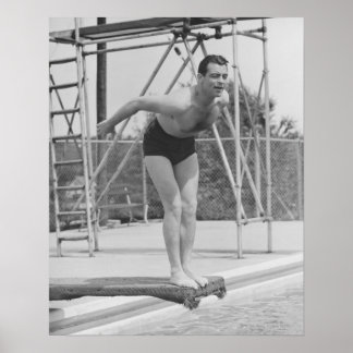 Man on Diving Board Poster