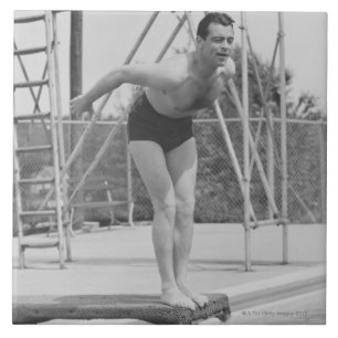 Man on Diving Board Tile