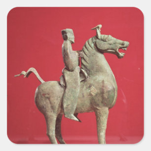Man on horseback from Wu-wei, Kansu Square Sticker