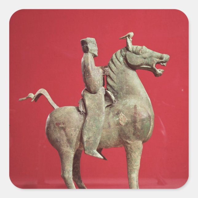 Man on horseback from Wu-wei, Kansu Square Sticker (Front)