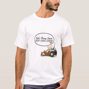 Man on lawnmower for landscape business T-Shirt