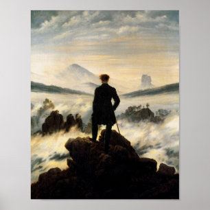 Man on Mountain Top Vintage Poster