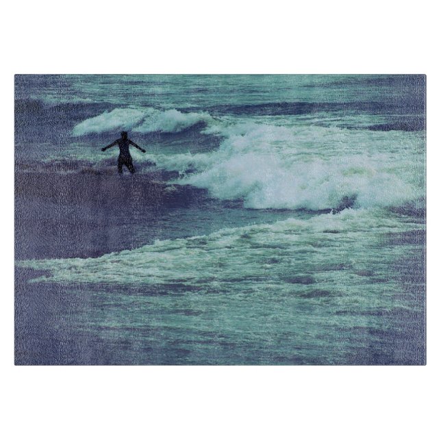Man on Sea Waves Cutting Board (Front)