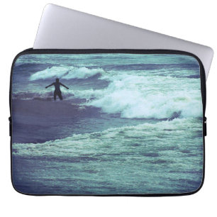 Man on Sea Waves Laptop Sleeve