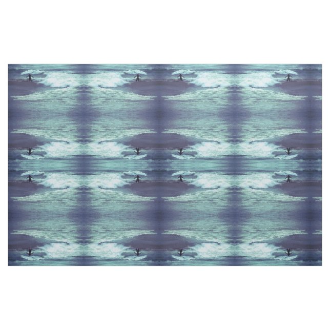 Man on Sea Waves Pattern Fabric (Fat Quarter)