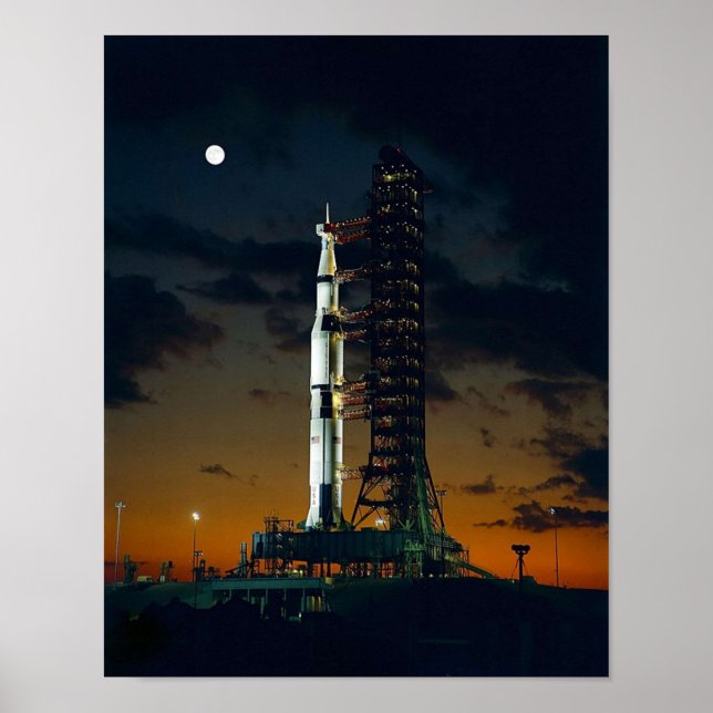 MAN ON THE MOON APOLLO 4 Saturn V rocket Used for  Poster (Front)