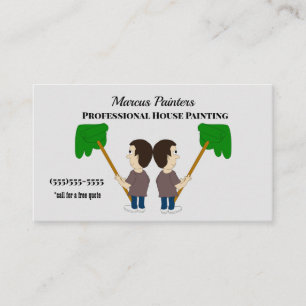 Man Painting Wall Print Professional House Painter Business Card