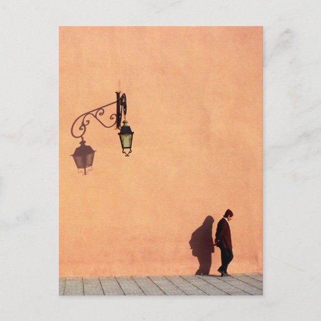 Man Passes by City Walls of Marrakech, Morocco Postcard (Front)