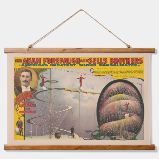 Man Performing On Suspended Cable And Spiral Ramp Hanging Tapestry (Front)