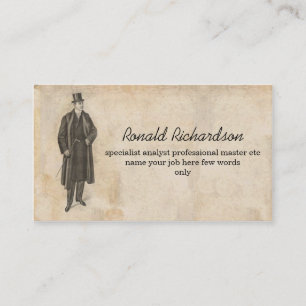man picture vintage business card