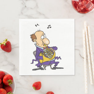 Man Playing A French Horn Napkin