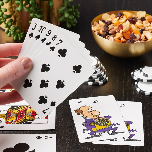 Man Playing A French Horn Playing Cards (Creator Uploaded)
