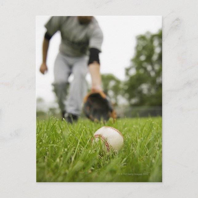 Man playing baseball postcard (Front)