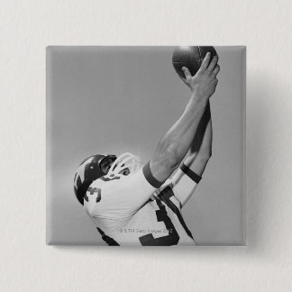 Man Playing Football 15 Cm Square Badge