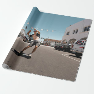 Man playing skateboard wrapping paper