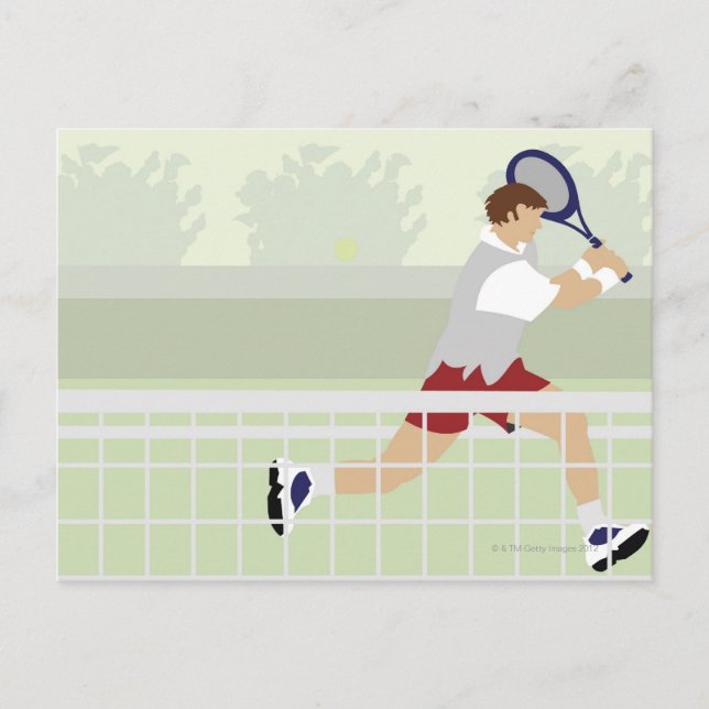 Man playing tennis 2 postcard (Front)