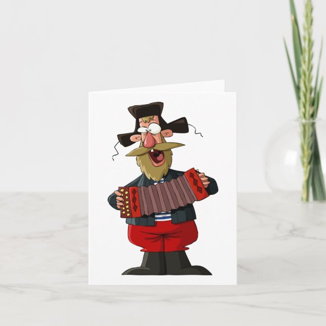 Man Playing The Accordion Card (Front)