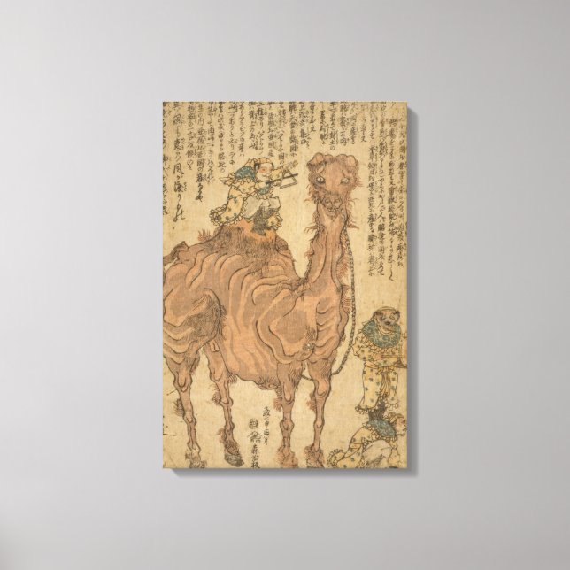 Man Playing Triangle on Camel Canvas Print (Front)