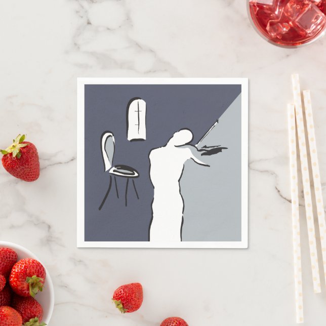 Man Playing Violin Napkin (Insitu)