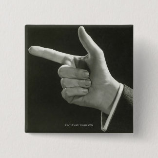 Man Pointing 15 Cm Square Badge