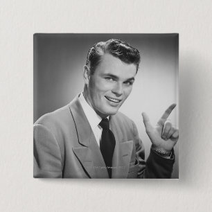 Man Pointing 2 15 Cm Square Badge