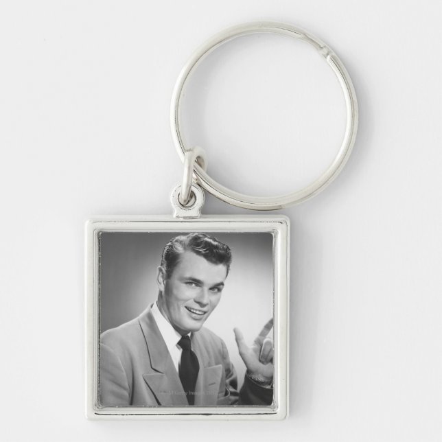Man Pointing 2 Key Ring (Front)