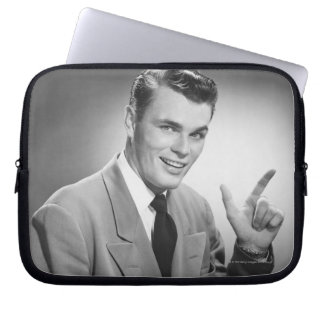 Man Pointing 2 Laptop Sleeve