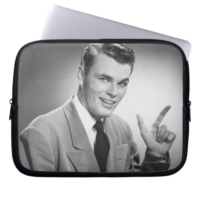 Man Pointing 2 Laptop Sleeve (Front)