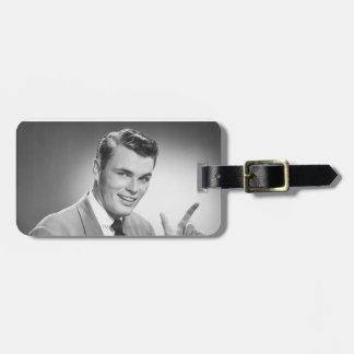 Man Pointing 2 Luggage Tag