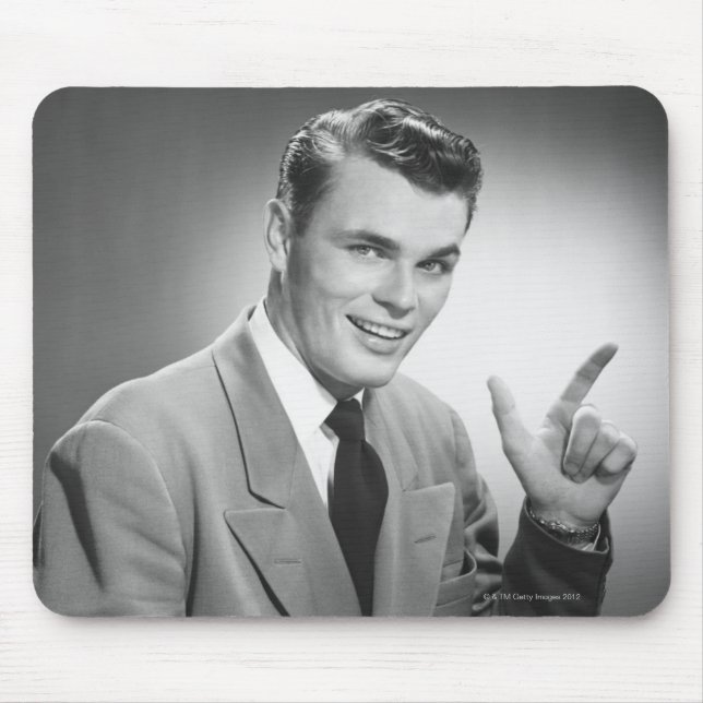 Man Pointing 2 Mouse Mat (Front)