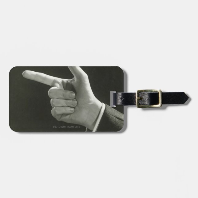 Man Pointing Luggage Tag (Front Horizontal)