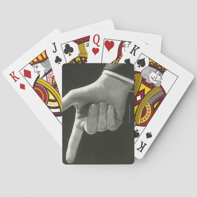 Man Pointing Playing Cards (Back)