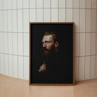 Man Portrait Painting Vintage Oil Dark Moody Poster