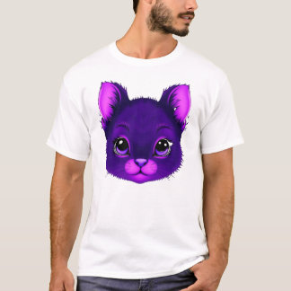 Man Purple cute cat T-Shirt 