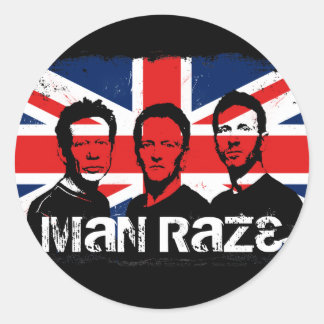 man raze union jack-black sticker