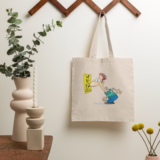 Man Reading An Eye Chart Tote Bag (Creator Uploaded)