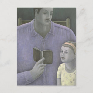 Man reading to Girl 2003 Postcard