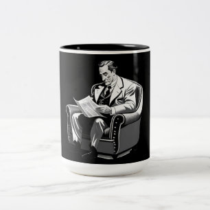 Man Reading Two-Tone Coffee Mug