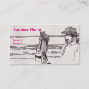 Man recognises woman drawing business card