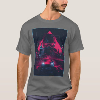 Man Retro Car City Vaporwave Synthwave 90s funny T-Shirt