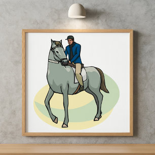 Man Riding A Horse Poster
