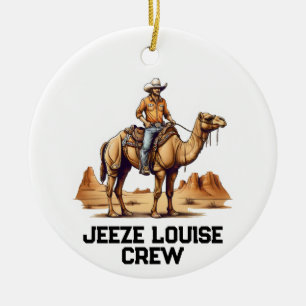 Man riding on a camel ceramic tree decoration