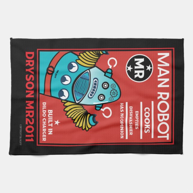 Man Robot The Perfect Man       Tea Towel (Horizontal)