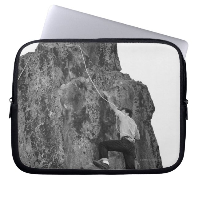 Man Rock Climbing Laptop Sleeve (Front)