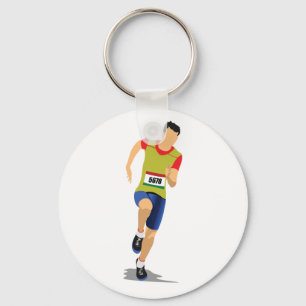 Man Running Athletics Keychain