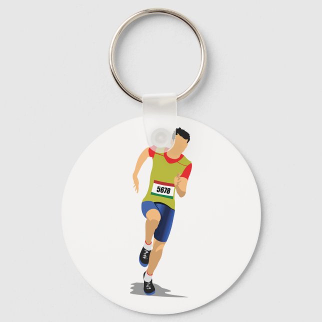 Man Running Athletics Keychain (Front)