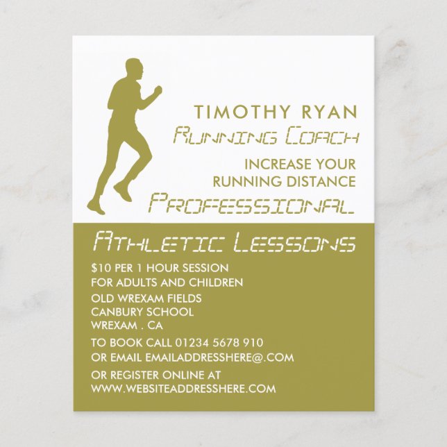 Man Running, Athletics Lesson Advertising Flyer (Front)