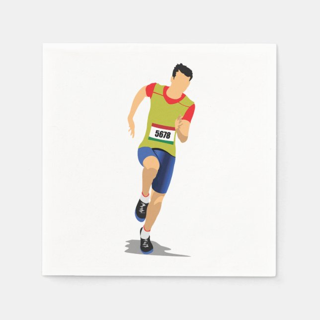 Man Running Athletics Paper Napkins (Front)